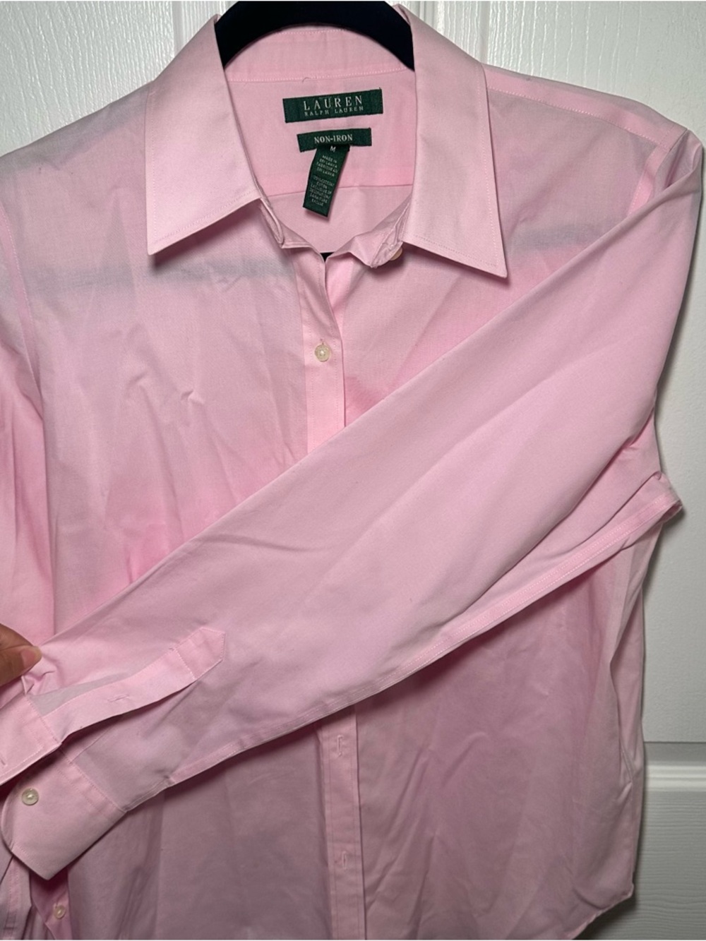 Lauren Ralph Lauren Pink Non-Iron Button Down Shirt Medium - Picture 10 of 11